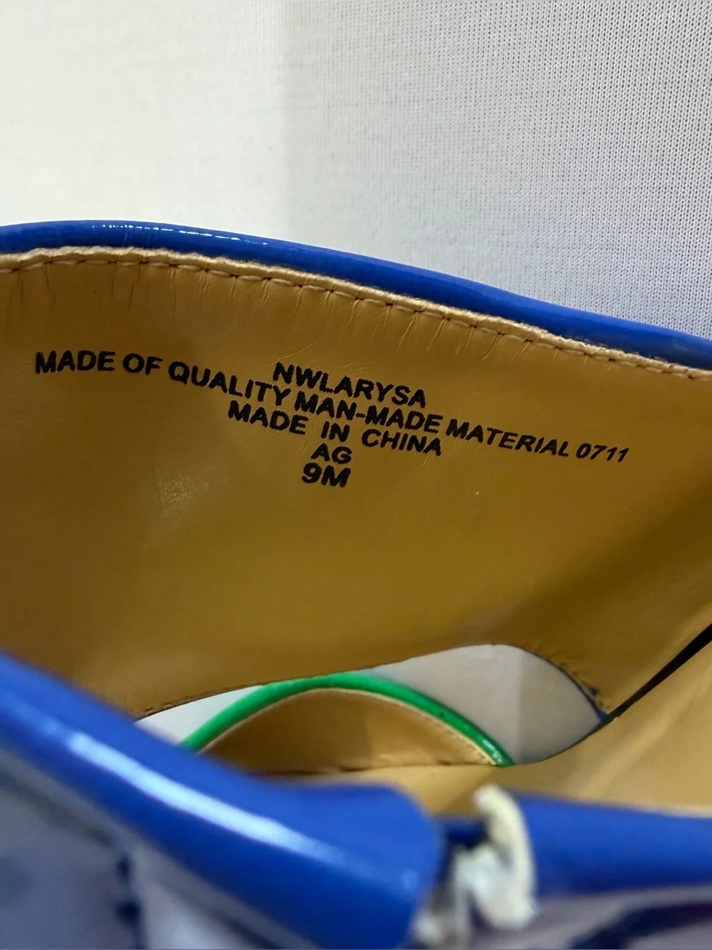 💙💚Nine West Colorblock Patent Platform Wedge Slide Sandals Blue Green Black| sz9